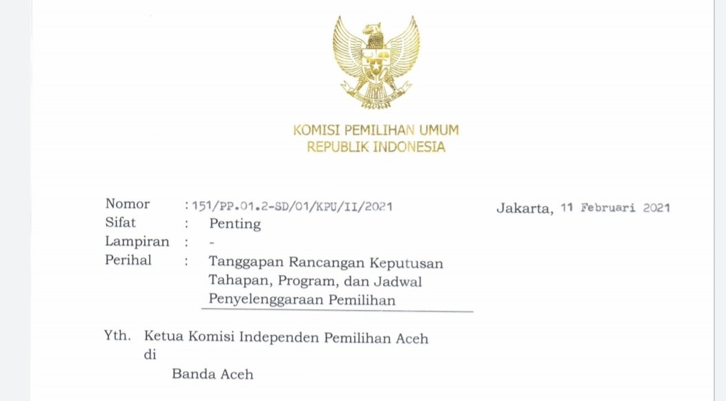 KPU RI Minta KIP Aceh tak Jalankan Tahapan Pemilihan Sampai Ada Putusan Ini