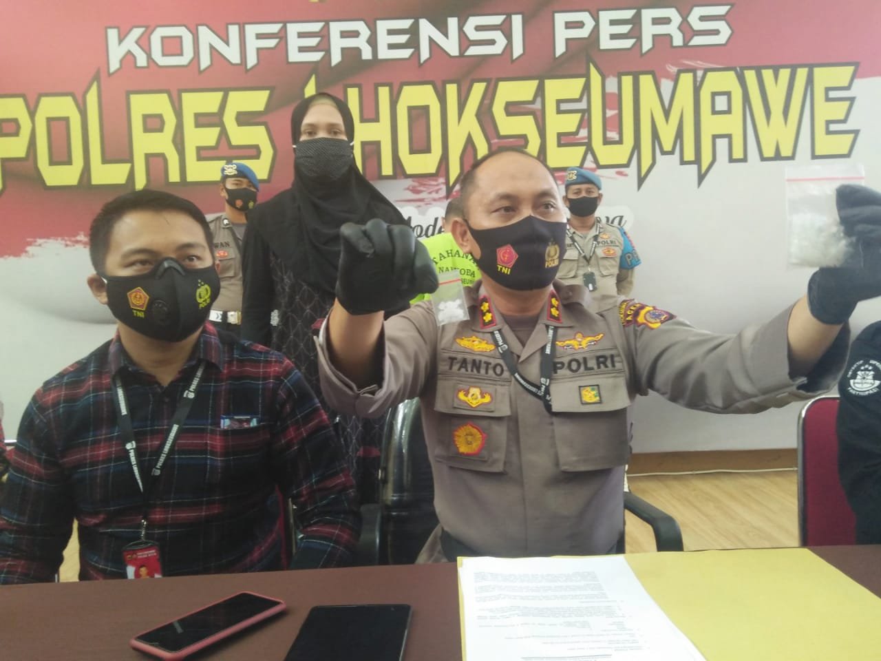 Kapolres konpres kasus sabu M