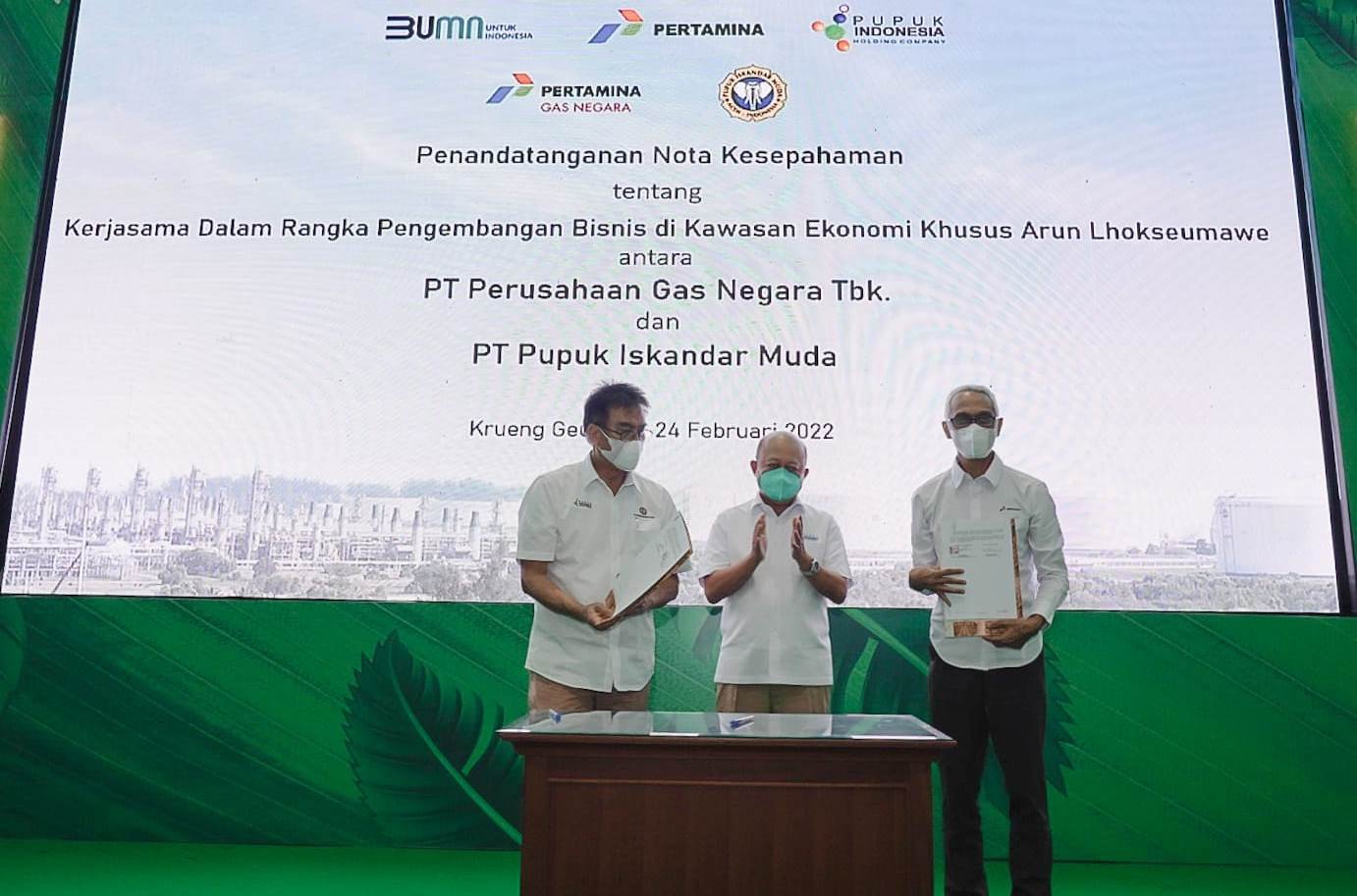 Teken MoU dengan PGN, PT Pupuk Iskandar Muda akan Kembangkan Blue Ammonia