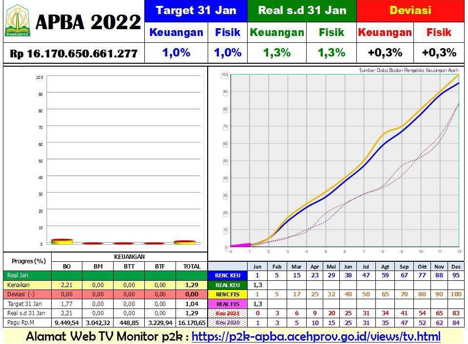 Realisasi Keuangan APBA Jan 2022