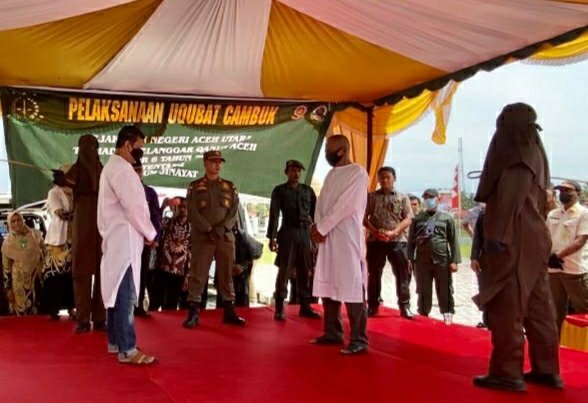 Kejari Aceh Utara Eksekusi Cambuk 10 Terpidana Pelanggar Syariat Islam