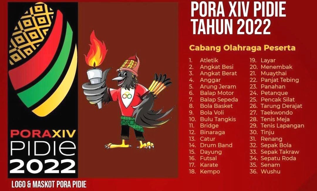 Logo dan maskot PORA Pidie 2022