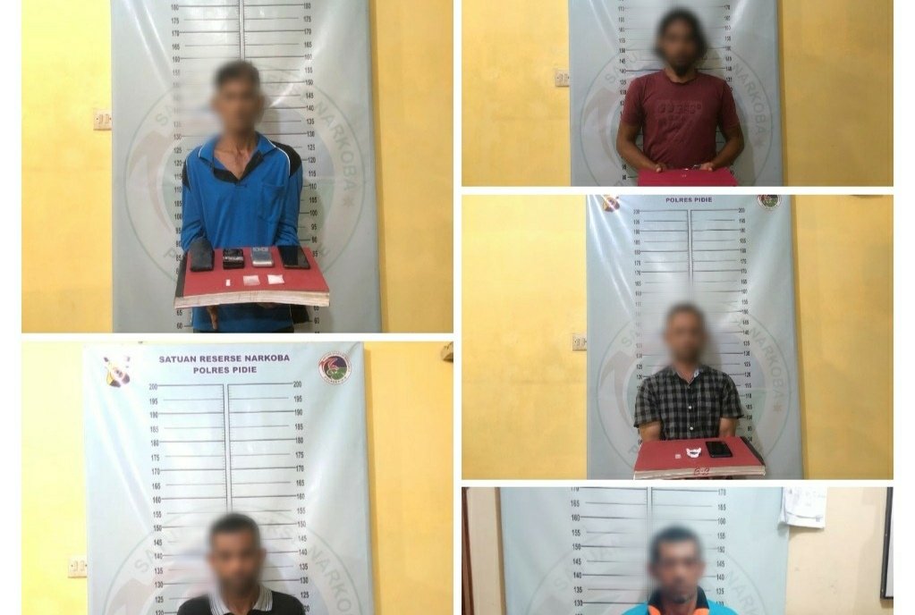 Lima pengedar sabu di Pidie