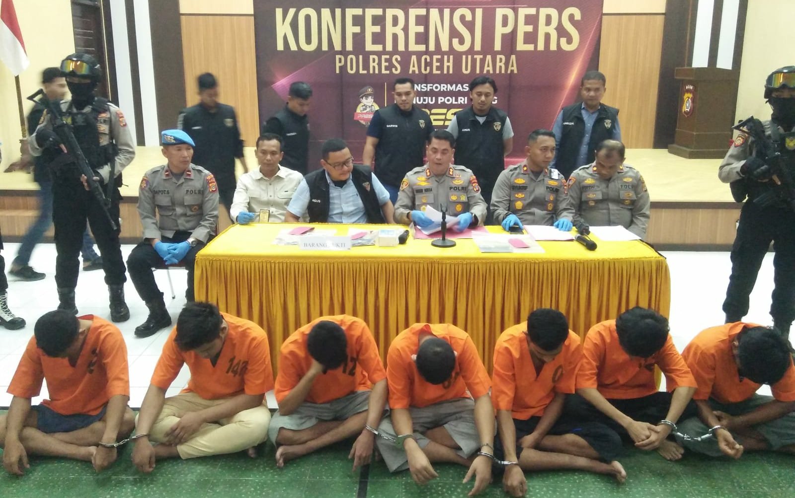 Polisi Tangkap 7 Tersangka Curanmor di Aceh Utara, Dua Sepmor Dikembalikan kepada Pemiliknya