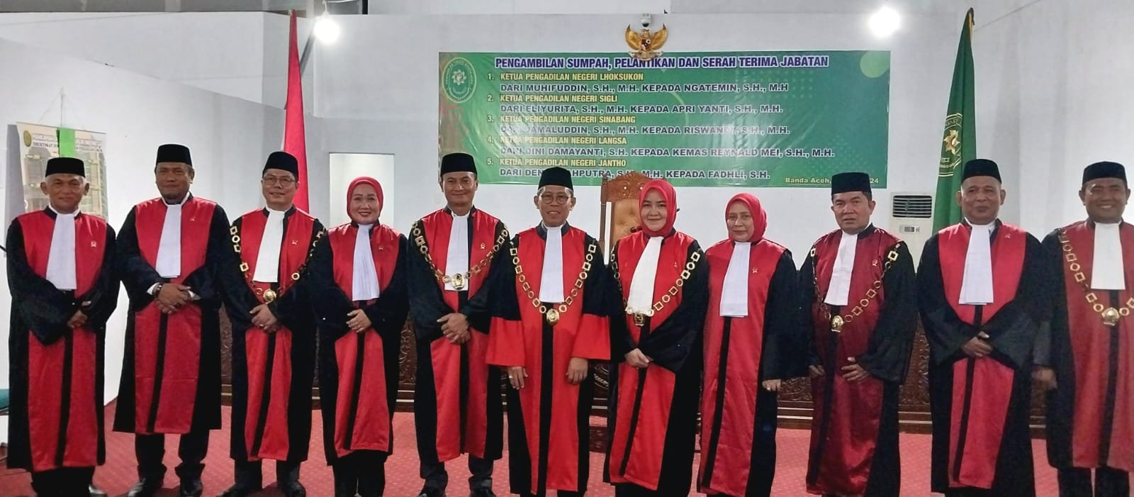Ketua Pengadilan Tinggi Lantik Lima KPN di Aceh