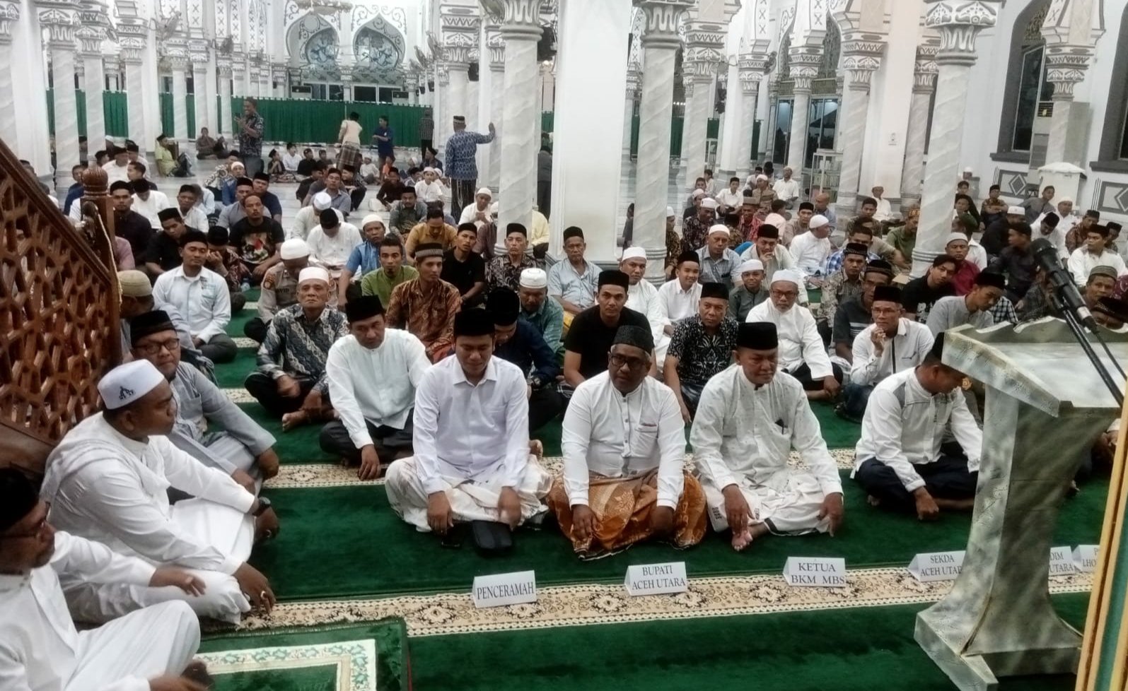 Sambut Maulid Nabi, Jufri Yahya Ceramah di Masjid Bujang Salim Aceh Utara