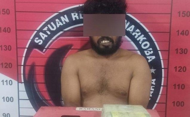Tersangka J warga Lueng Sa Aceh Timur dan sabu