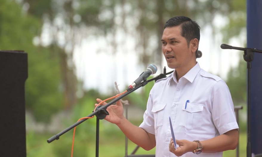 Plt Sekda Aceh M Nasir menyampaikan sambutan saat meresmikan Instalasi Rehabilitasi Terpadu Kuta Malaka milik RSJ Aceh