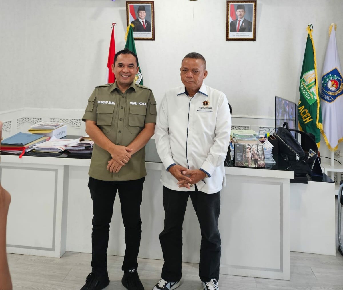 Pertemuan Ketua PWI Lhokseumawe Sayuti dan Wali Kota Sayuti Sepakat Bersinergi