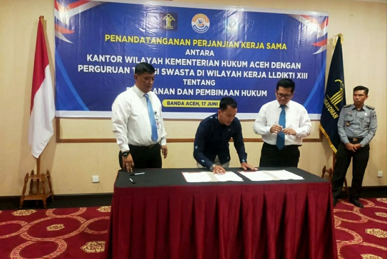 STIH Al Banna Lhokseumawe teken MoA dengan Kanwil Kemenkum Aceh