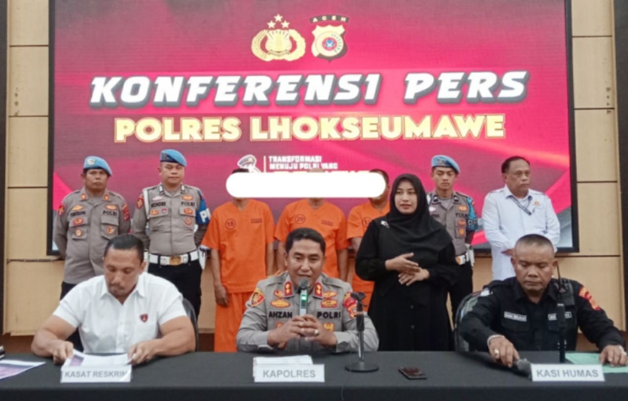Kapolres Lhokseumawe konpres kasus pembobolan toko