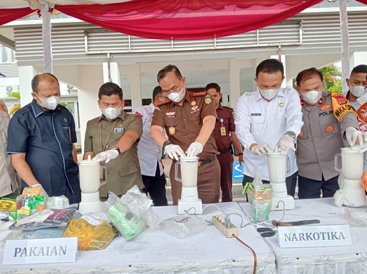 Kejari Aceh Utara Musnahkan Barang Bukti Perkara Narkotika