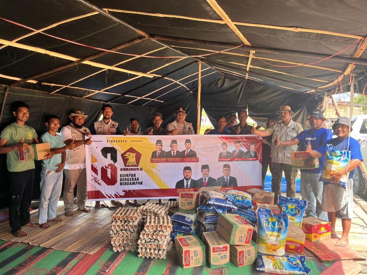 Gerindra Gayo Lues bantu pengungsi korban banjir