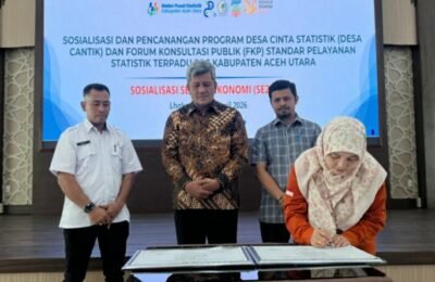 BPS Aceh Utara Luncurkan Desa ‘Cantik’ Dayah Teungku, Dorong Data Akurat untuk Pembangunan Tepat Sasaran