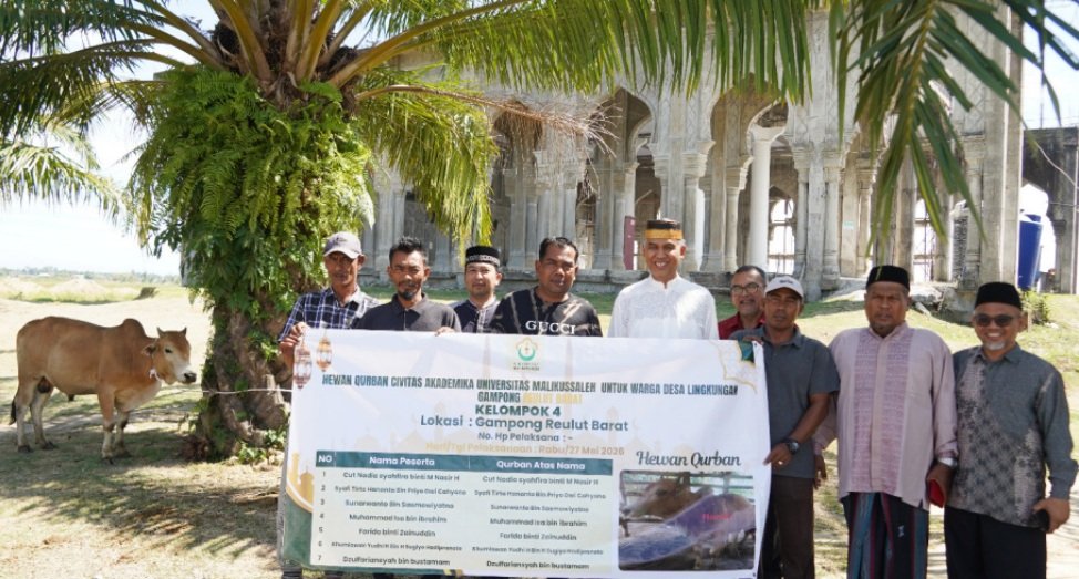 Unimal Salurkan 7 Ekor Sapi Kurban ke Desa Binaan di Aceh Utara dan Lhokseumawe, 6 Ekor Lainnya Disembelih di Masjid Kampus