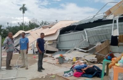 Angin Kencang Hantam Huntara BNPB-Kementerian PU di Langkahan, 58 Unit Rusak, Warga Mengungsi