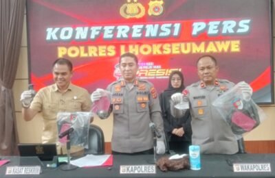 Satreskrim Polres Lhokseumawe Tangkap Aktor Kasus Penembakan Pedagang Bakso, Dua Granat Disita