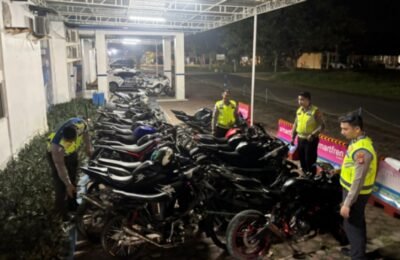 Satlantas Aceh Utara Amankan 16 Motor Knalpot Brong