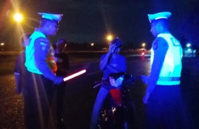 Patroli Malam, Satlantas Polres Aceh Utara Cegah Balap Liar dan Tertibkan Pengguna Knalpot Brong