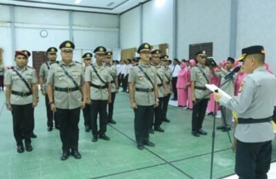 Kapolres Aceh Utara Pimpin Sertijab Sejumlah Pejabat Utama dan Kapolsek