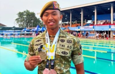 Prajurit Yonarhanud 5/CSBY Sabet Tiga Medali Kejurnas Renang Piala Kemenpora 2026