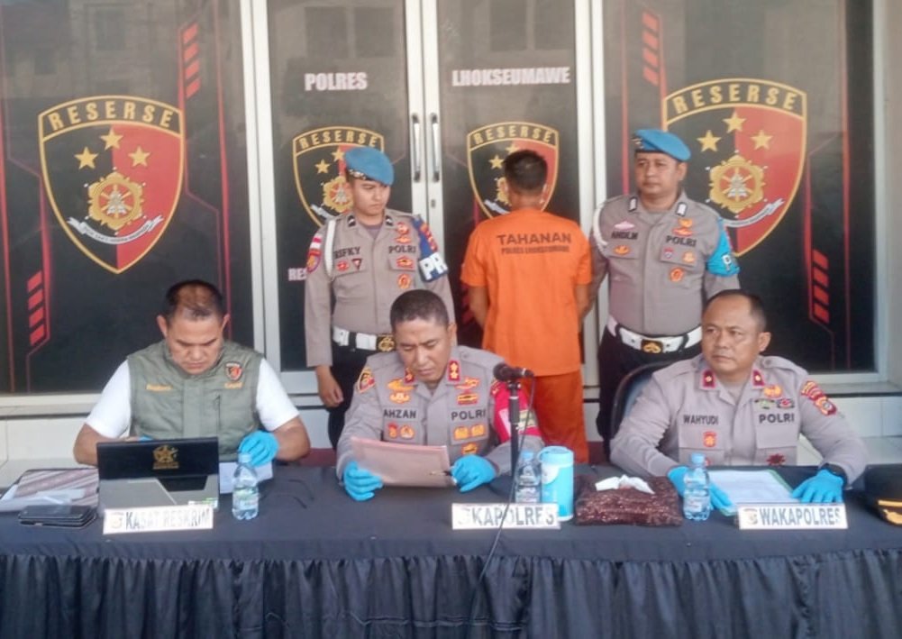 Polres Lhokseumawe konpres kasus kekerasan seksual terhadap anak