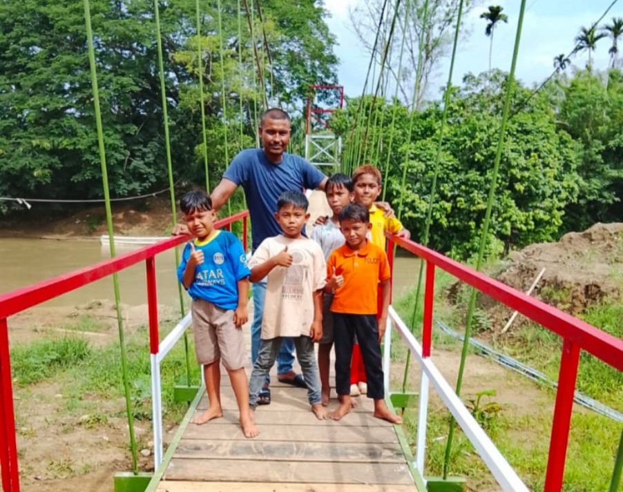 Jembatan gantung Plu Pakam Aceh Utara