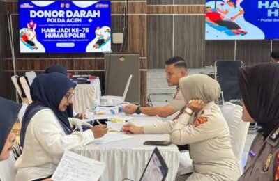Hari Jadi Ke-75 Humas Polri, Bidhumas Polda Aceh Gelar Donor Darah