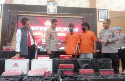 Tim Satreskrim Lhokseumawe Gagalkan Pengiriman 21 Dus Rokok Ilegal